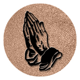 DAROUND 516 BK SH BZ Black Praying Hands Shimmer Bronze Background